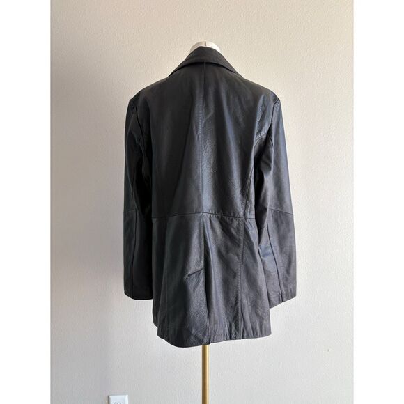 wilson's leather y2k vintage  black leather jacket coat - Picture 8 of 10